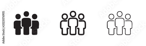 Fotografi Group of People Team Icon Set - Social Community and Meeting Symbols for Staff
