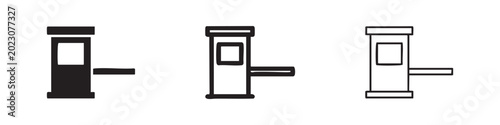 Canvas Print Security Gate Toll Booth Icon Set for Parking and Border Access