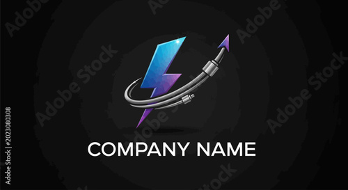 Schilderij op canvas Electric company logo with lightning bolt.