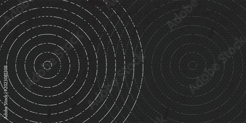 Photos Stippling artwork with concentric circles geometry expand in rhythmic harmony