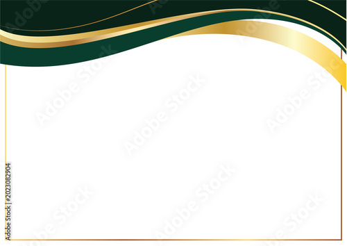 premium gold and green wavy line certificate background design for luxury template