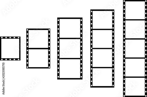 Film strip reel frame set camera roll collection.