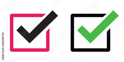 Billede på lærred Bold two-tone checkbox icon set
