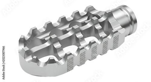 3D Render of a Titanium Spinal Cage Medical Device