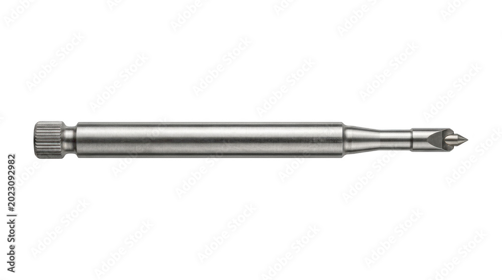 Fototapeta premium Hexagonal drill bit with tapered shank positioned against white background.