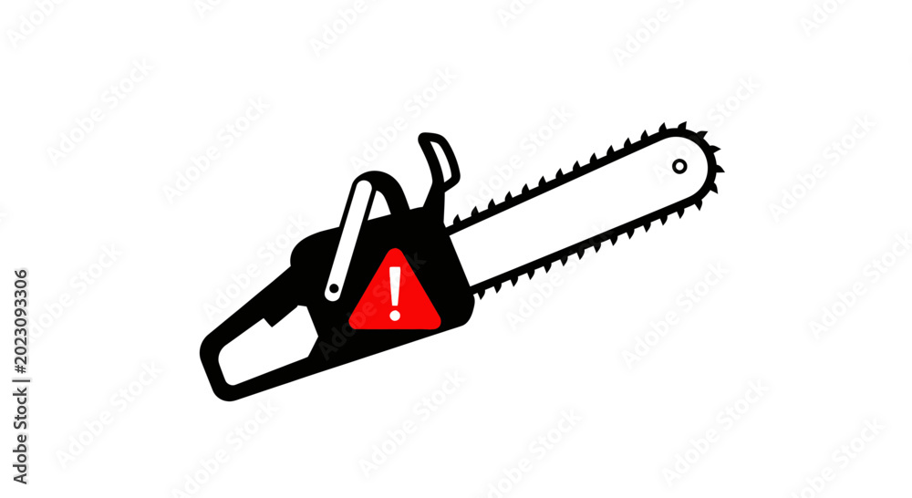 Naklejka premium Chainsaw Warning Icon Vector Sign