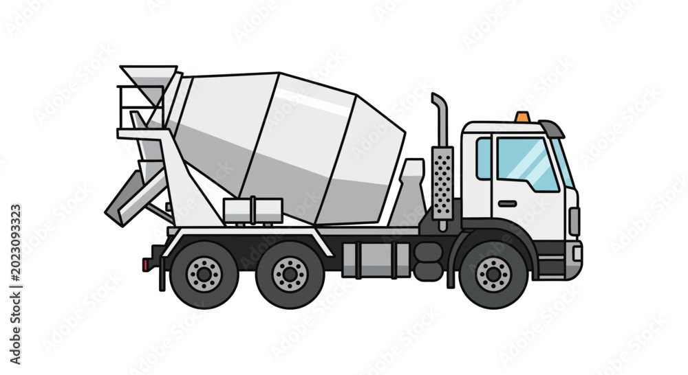 Fototapeta premium Concrete Mixer Truck Vector Illustration