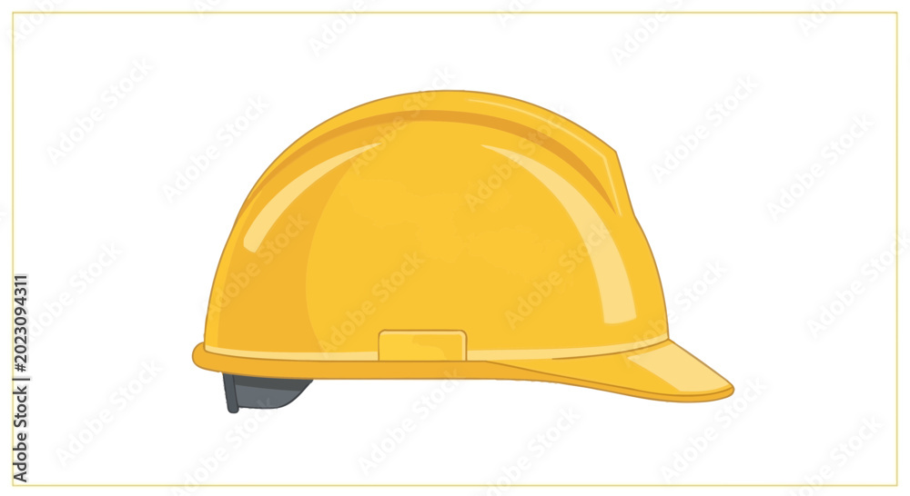 Fototapeta premium Yellow Construction Hard Hat Isolated on White Background