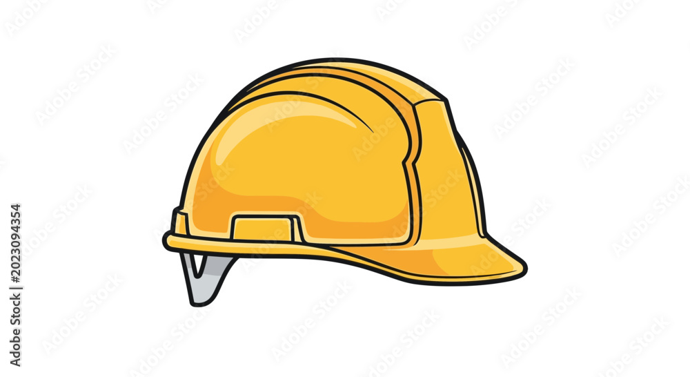 Fototapeta premium Yellow Construction Safety Helmet Illustration