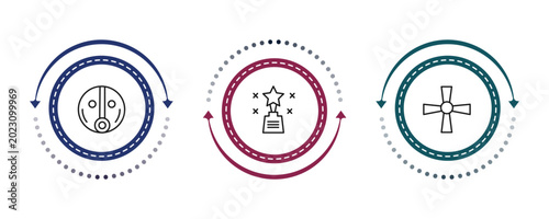 Tableau sur toile outline zodiac icons set - fortitude, excellence, soot