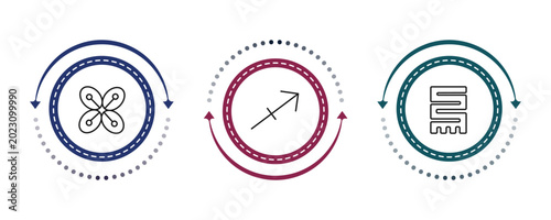 Obraz na plátně outline zodiac icons set - affluence, sagittarius, toughness