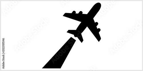Black Silhouette Of Airplane With Trail