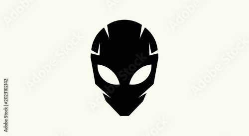 Abstract alien face icon isolated