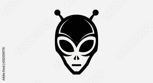 Fotografía Alien head silhouette on white background
