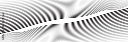 Quadro em tela Wave line and wavy zigzag pattern lines