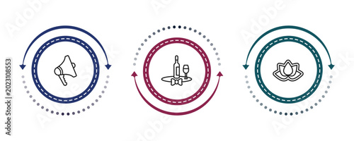 Foto outline people skills icons set - announcer, sommelier, wellness