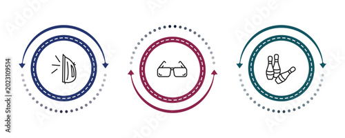 Schilderij op canvas outline other icons set - flatiron, vintage eyeglasses, skittles