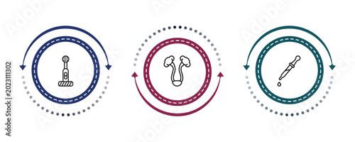 Canvas Print outline medical icons set - electric toothbrush, bladder, eye dropper