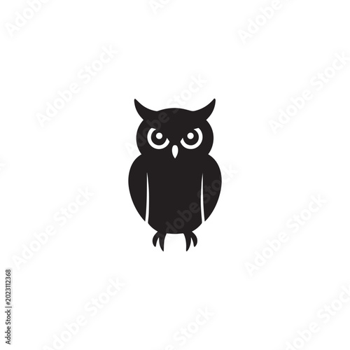 Owl icon silhouette vector design art illustration