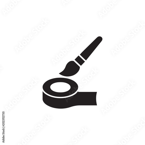 Paint brush tape icon silhouette vector design art illustration