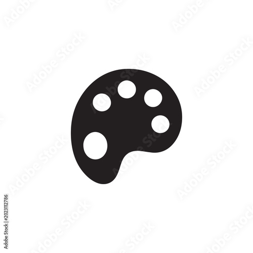 Paint palette colors icon silhouette vector design art illustration