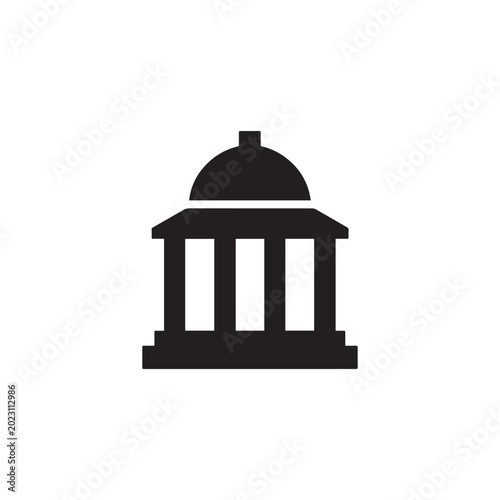 Pavilion building icon silhouette vector design art illustration