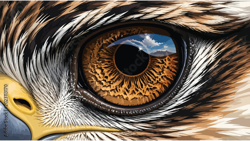 Konstfotografi Majestic Eagle Eye Close-Up: Wildlife Vision, Nature's Focus, Bird of Prey Detai