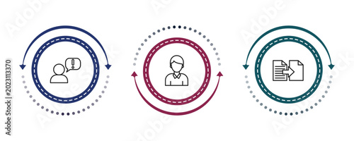 Foto outline human resources icons set - grievance, man, compare