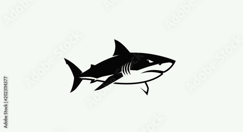 Foto Black and white shark silhouette illustration