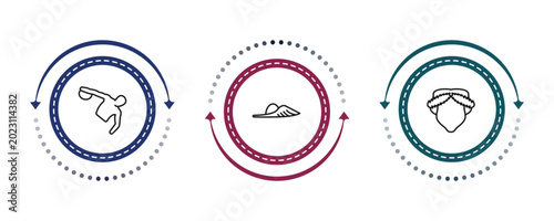 Bild auf Leinwand outline greece icons set - sports games, , muse