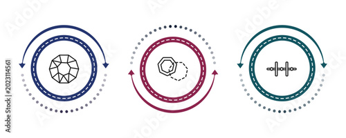 Tableau sur toile outline geometric figure icons set - polygon, foreground, vertical alignment