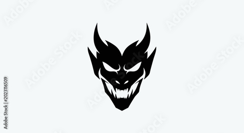 Black devil face silhouette illustration
