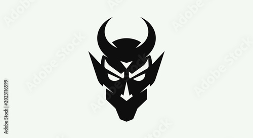 Black devil face silhouette illustration