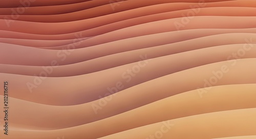 Warm peach and apricot waves flowing with subtle shadows and smooth gradients create Abstract Background Concept Design