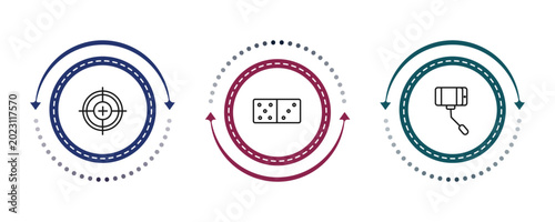 Foto outline icons set - , editable vector for web and mobile