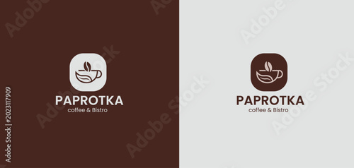 Minimalist coffee shop logo template suitable for cafes, coffee houses, espresso bars, bakeries, restaurants, and beverage brands. Clean minimalist vector design with premium branding style.