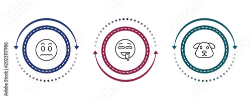 Tableau sur toile outline emoji collection