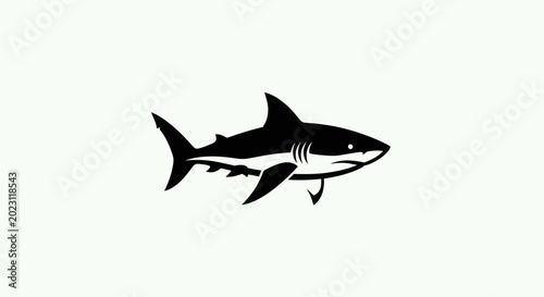 Foto Shark silhouette on white background