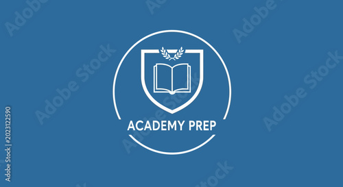 Schilderij op canvas Academy Prep Logo Emblem Design