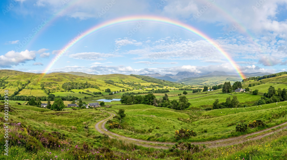 Fototapeta premium landscape with rainbow
