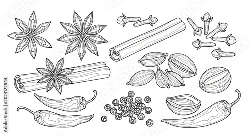Foto A collection of various spices and seasonings.
