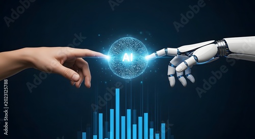 Fingers Touching Glowing AI Interface Orb Concept