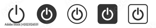 Φωτογραφία Power Button Icon Set , on off control symbols, startup interface buttons, shutdown indicators, and electronic device vector icons