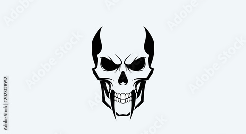 Graphic skull illustration on white background