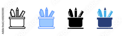 Bild auf Leinwand Stationery icon set multiple style collection