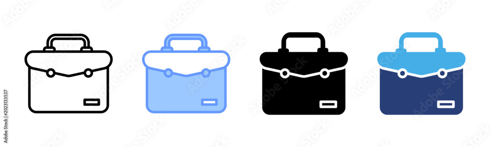 Fototapeta premium Briefcase icon set multiple style collection