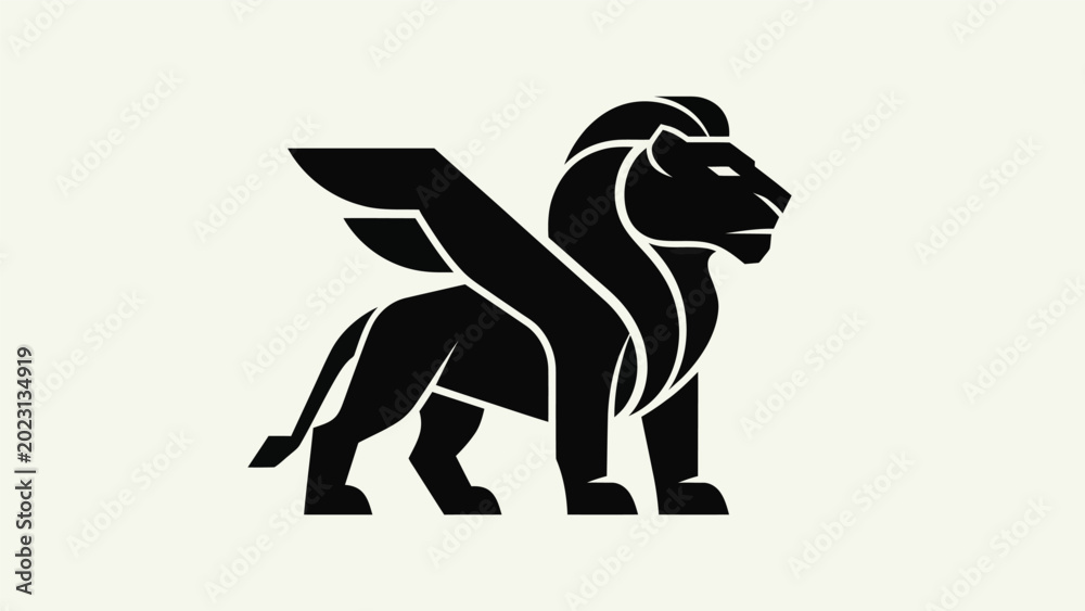 Fototapeta premium Winged lion symbol illustration