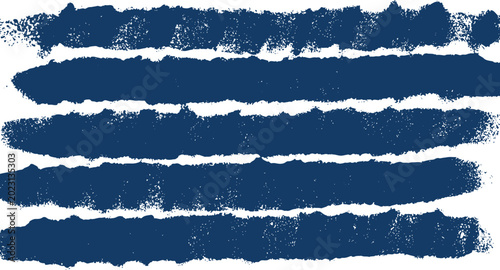 Tableau sur toile Dark blue brush strokes on white background