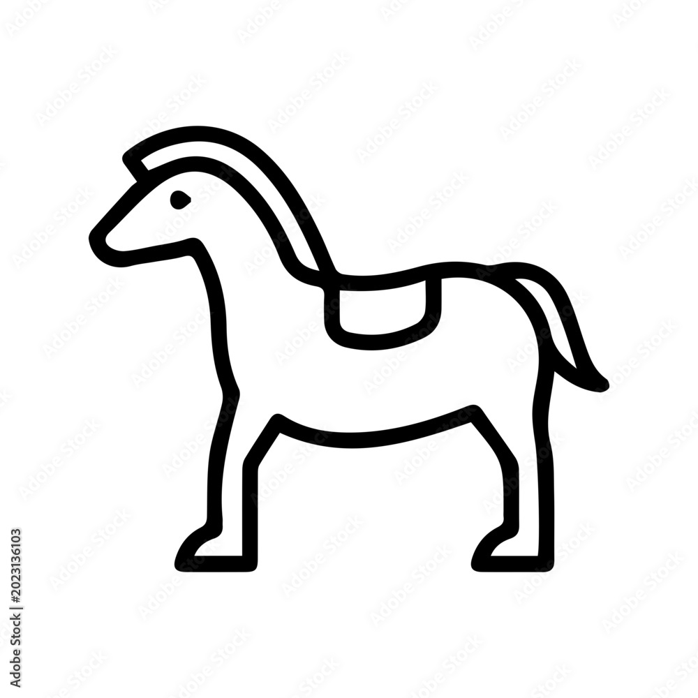 Fototapeta premium Saddled Horse Outline