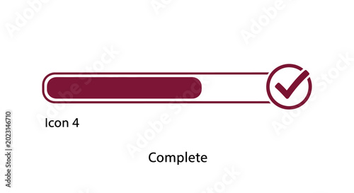 Quadro su tela Completed progress bar with checkmark icon.